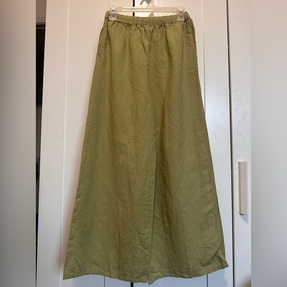Majorelle Jazmine Pants in Green Wide-Leg Linen Blend Pants size S - Picture 7 of 11
